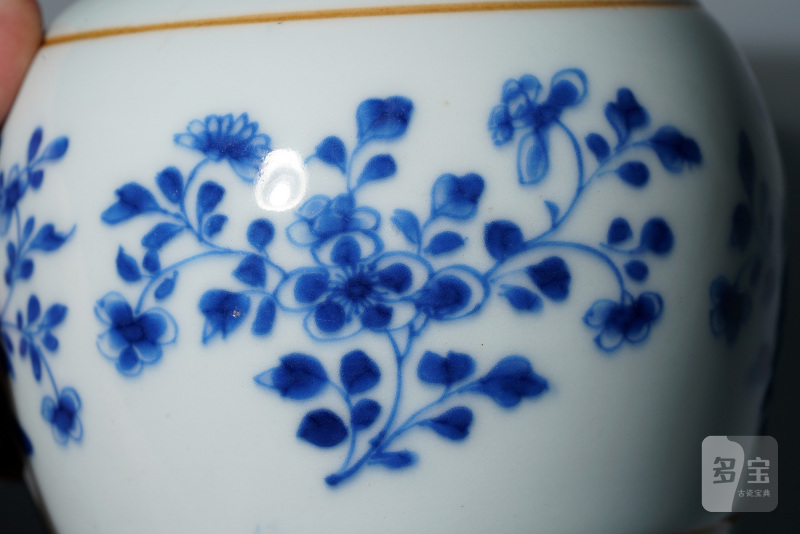 清康熙 青花折枝花卉纹罐 - 图9
